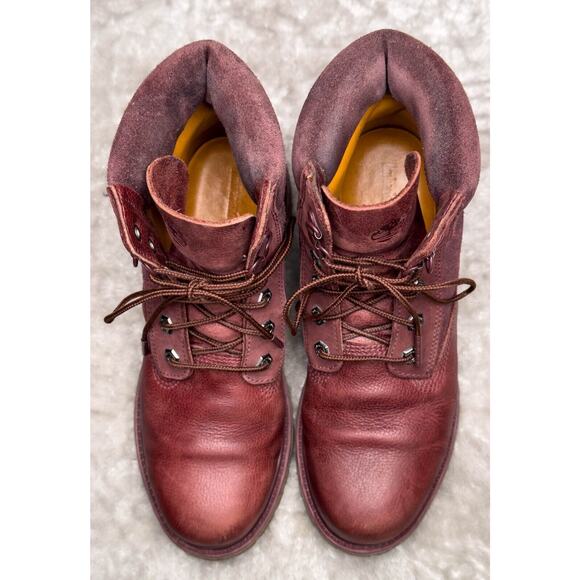 Timberland Premium Dark Red Burgundy Nubuck Waterproof Classic Boots Womens 9 - Picture 16 of 16